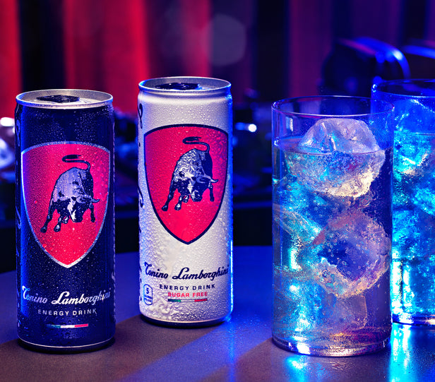 Tonino Lamborghini Energy drinks, official brand photograph