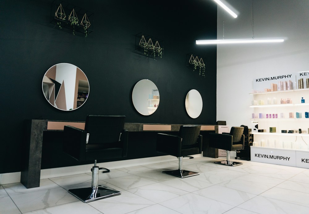 A bright contemporary salon interior