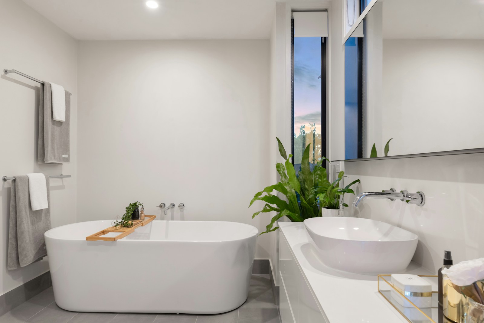 A thoughtfully finished bathroom with contemporary fixtures