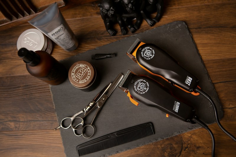 Precision haircut work in a barber chair